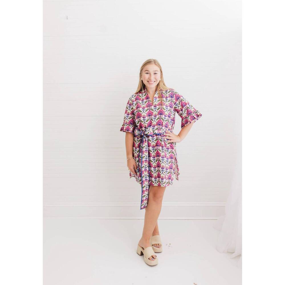 NEW HEART OF GRACE chapel mini caftan dress in primrose